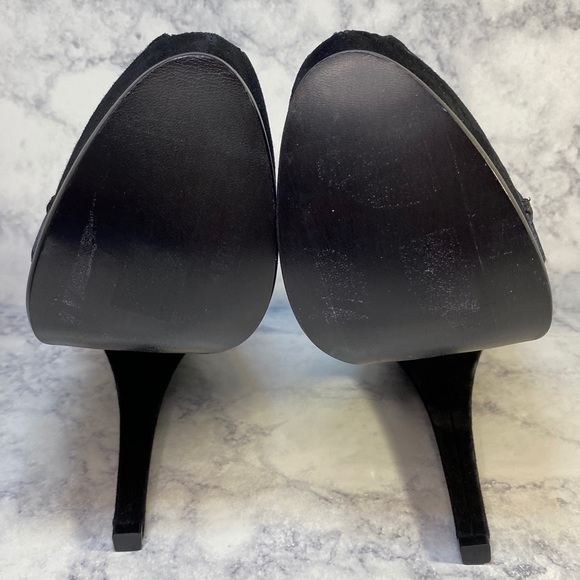 Louis Vuitton Leather & Suede Peep Toe Heeled Booties 38.5 - Picture 7 of 12